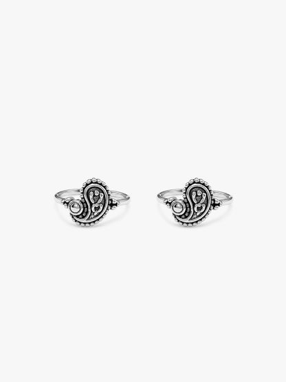 Oxidised Silver Chaitali Toe Rings