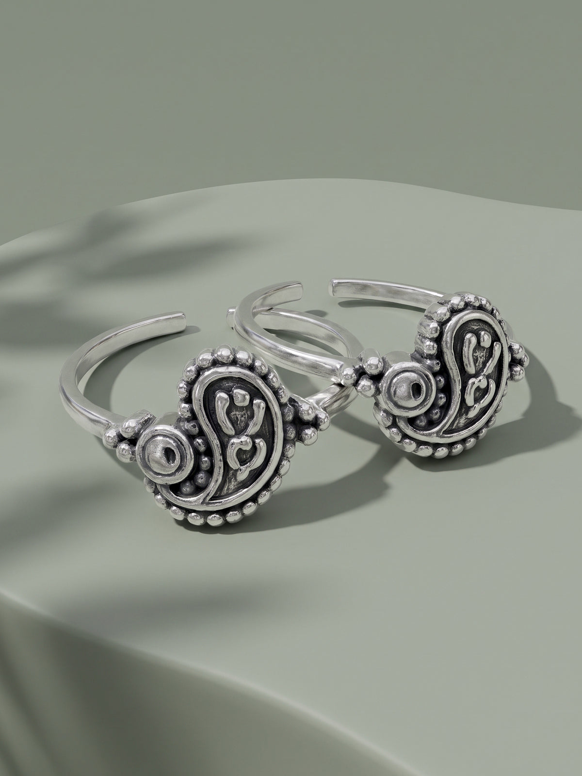 Oxidised Silver Chaitali Toe Rings