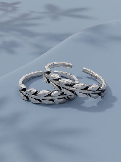 Oxidised Silver Chinmayi Toe Rings