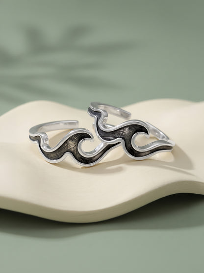 Oxidised Silver Shreya Toe Rings