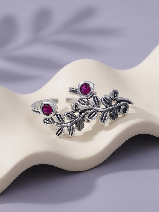 Oxidised Silver Revati Toe Rings