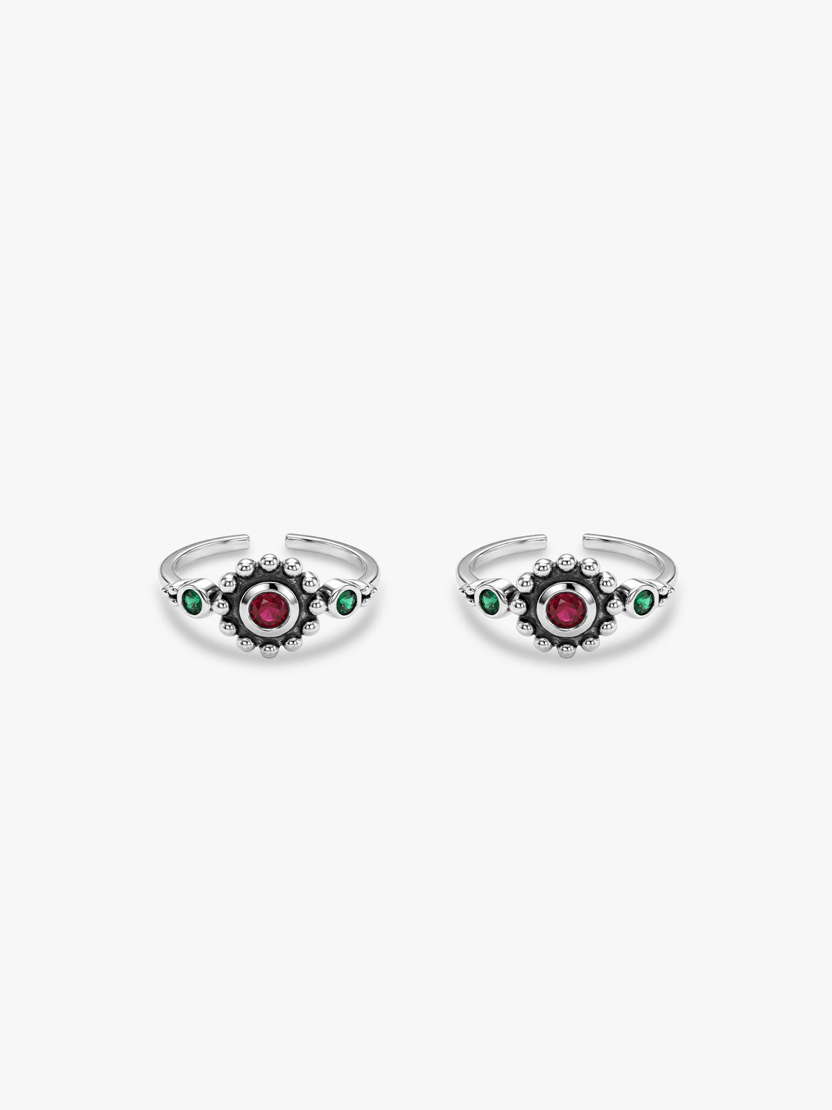 Oxidised Silver Ratna Toe Rings