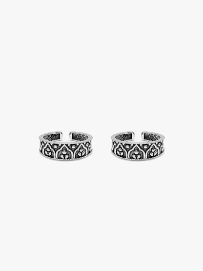 Oxidised Silver Bhumika Toe Rings