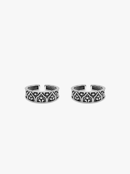 Oxidised Silver Bhumika Toe Rings