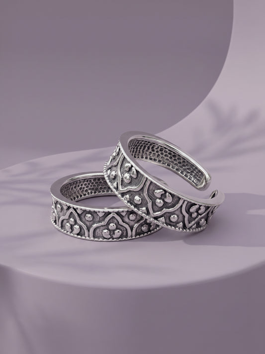 Oxidised Silver Bhumika Toe Rings