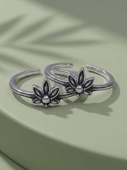Oxidised Silver Bhavika Toe Rings