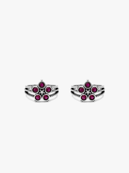 Oxidised Silver Kaumudi Toe Rings