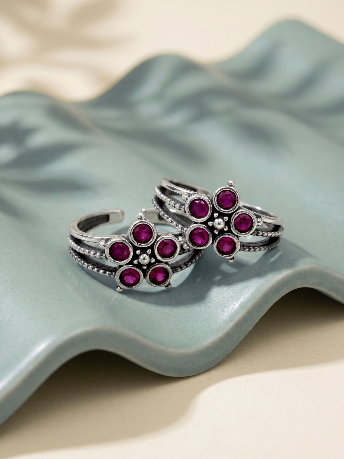 Oxidised Silver Kaumudi Toe Rings