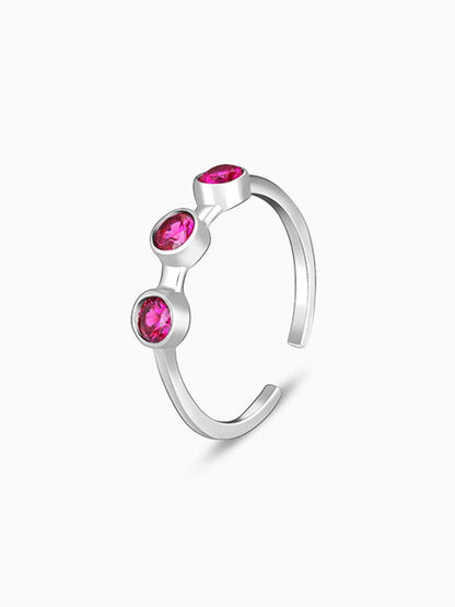 Silver Precious Pink Toe Rings