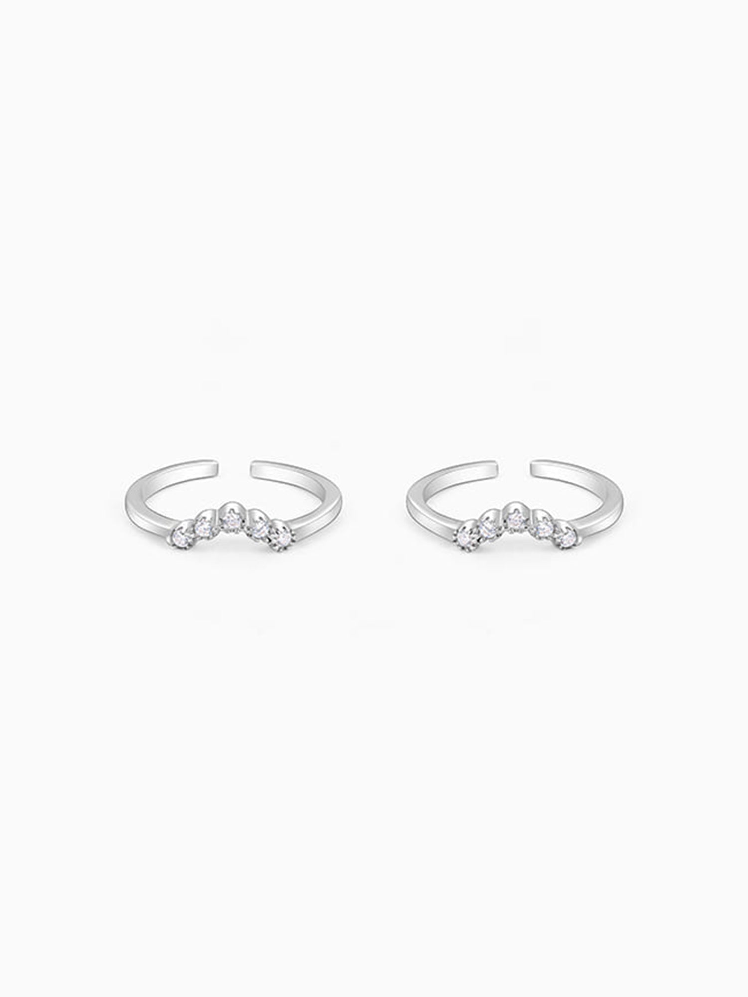 Silver Gilded Sparkle Toe Rings