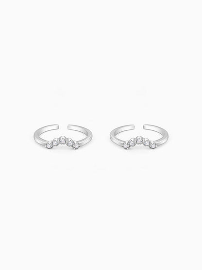 Silver Gilded Sparkle Toe Rings