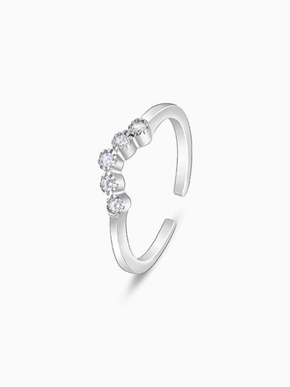 Silver Gilded Sparkle Toe Rings