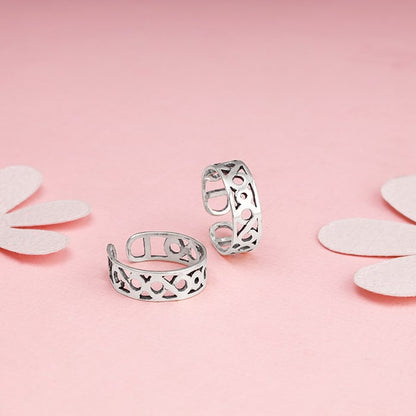 Silver Infinity Twist Toe Rings