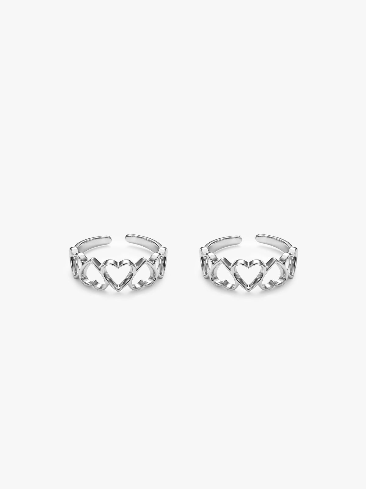 Silver Love's Embrace Toe Rings