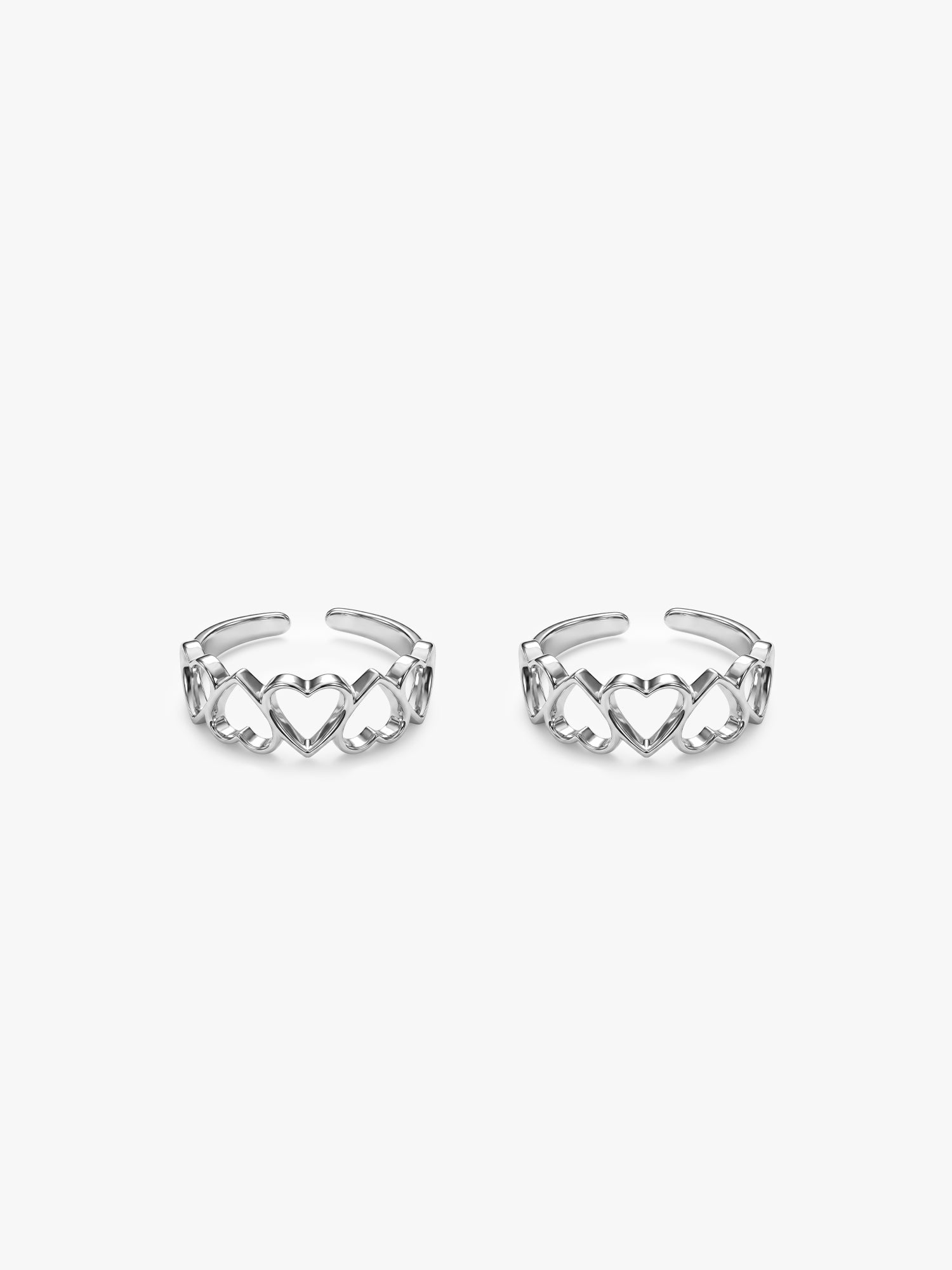 Silver Love's Embrace Toe Rings
