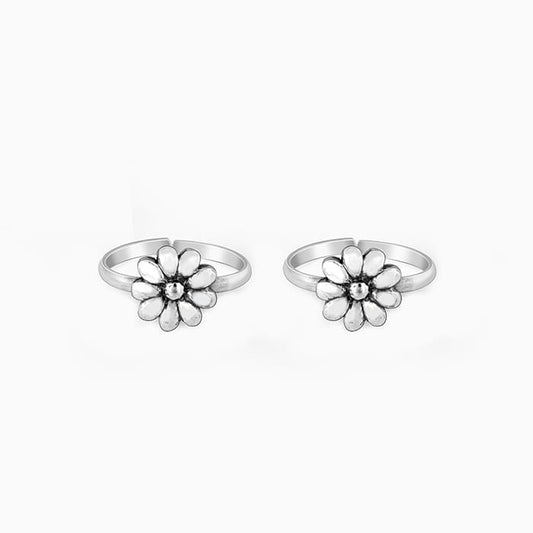 Silver Orchid Elegance Toe Rings