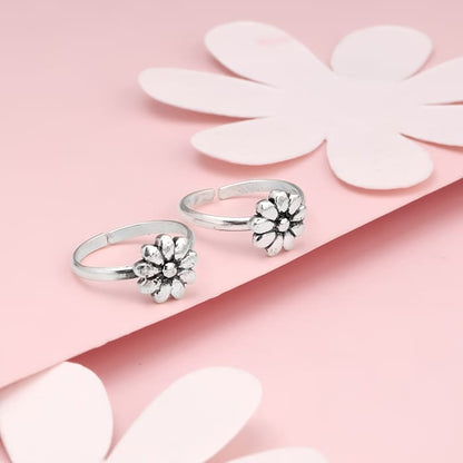 Silver Orchid Elegance Toe Rings