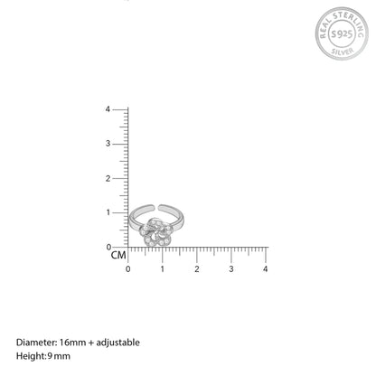 Silver Flower Toe Rings