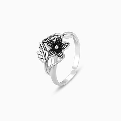 Oxidised Silver Floral Muse Toe Rings