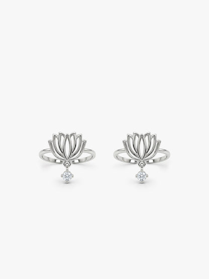 Silver Kanwal Toe Rings