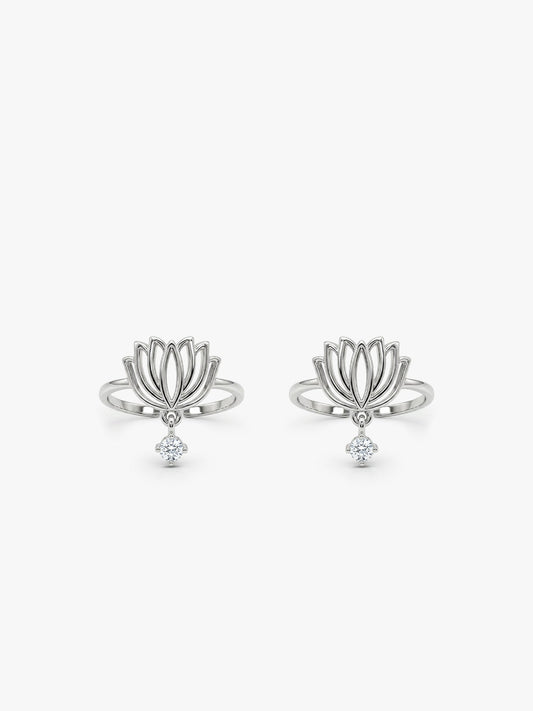 Silver Kanwal Toe Rings