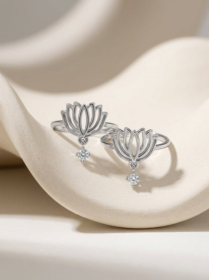 Silver Kanwal Toe Rings