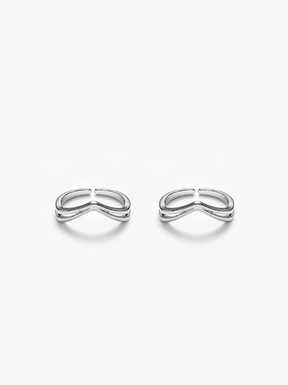 Silver Vintage Love Toe Rings