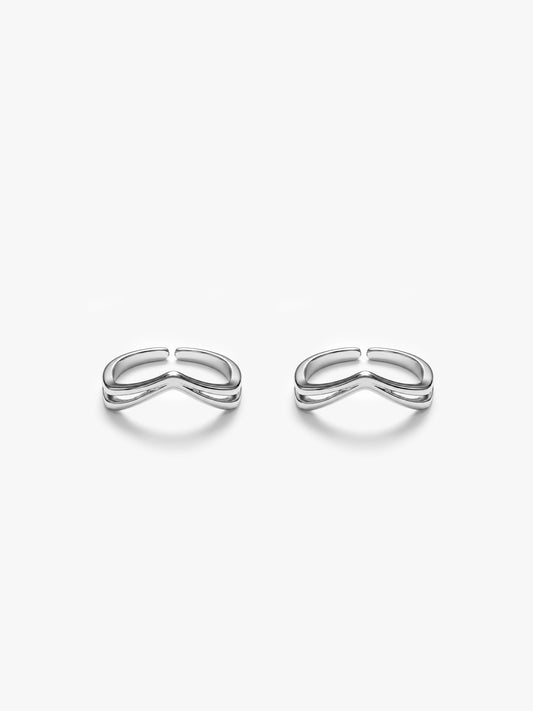 Silver Vintage Love Toe Rings