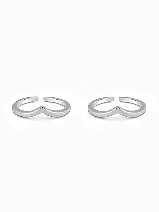 Silver Ethereal Charm Toe Rings