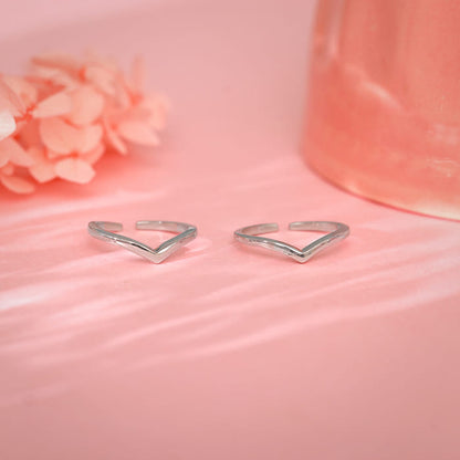 Silver Ethereal Charm Toe Rings
