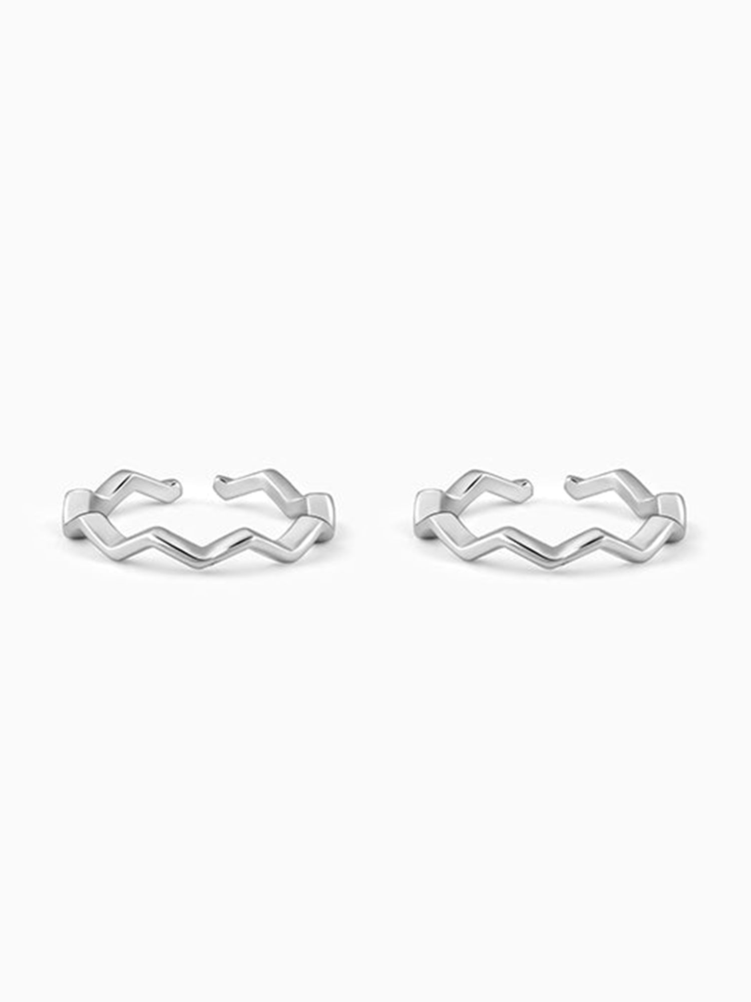 Silver Zigzag Toe Rings