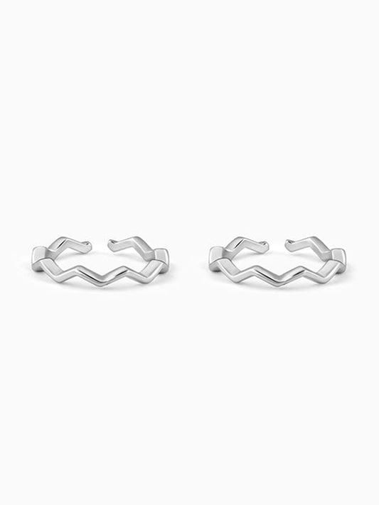 Silver Zigzag Toe Rings