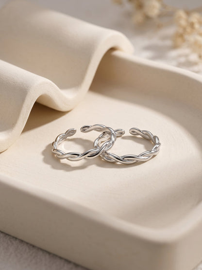 Silver Swirl Toe Rings