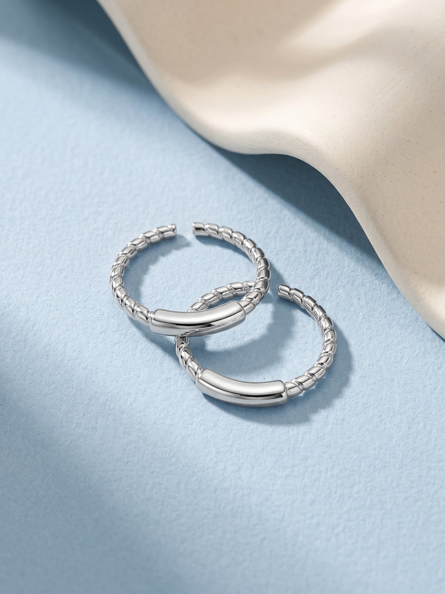 Silver Classic Shine Toe Rings