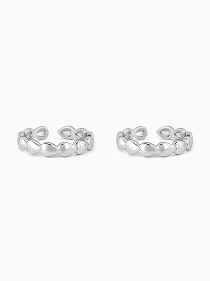 Silver Heart Toe Rings