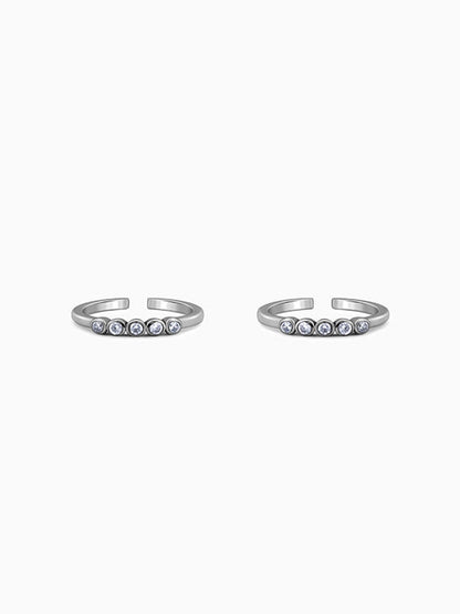 Oxidised Silver Nithyam Toe Rings