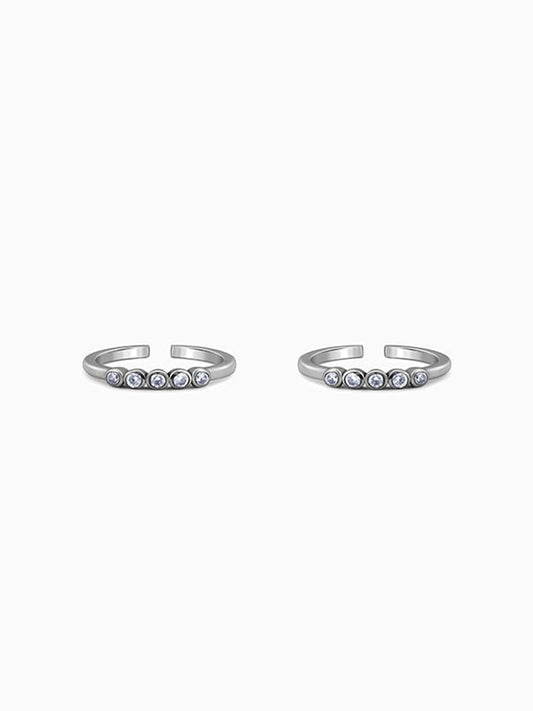 Oxidised Silver Nithyam Toe Rings