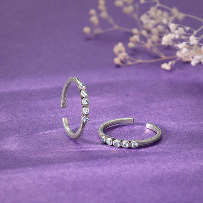 Oxidised Silver Nithyam Toe Rings