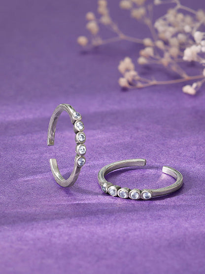 Oxidised Silver Nithyam Toe Rings