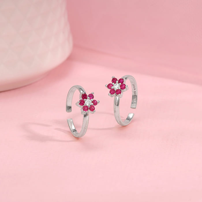 Silver Vaishnavi Toe Rings - view 2