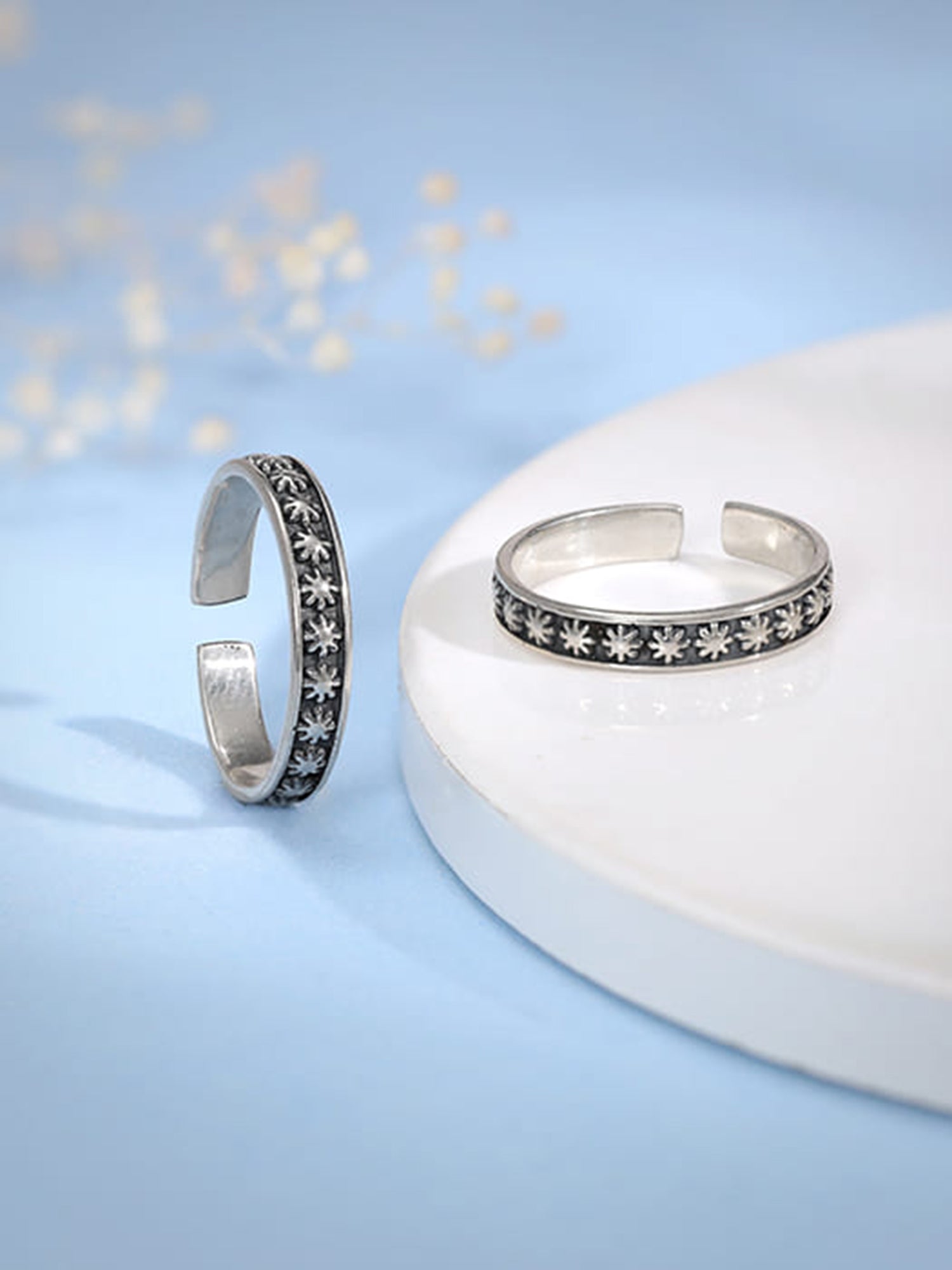 Oxidised Silver Torsha Toe Rings