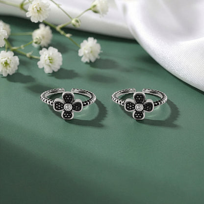 Oxidised Silver Kritika Toe Rings