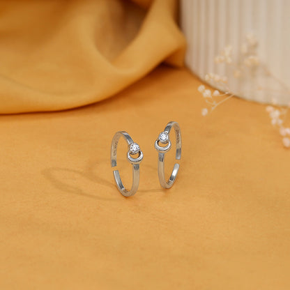 Silver Crescent Moon Toe Rings