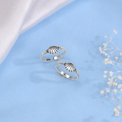 Oxidised Silver Mukta Toe Rings