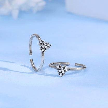 Oxidised Silver Mayuri Toe Rings