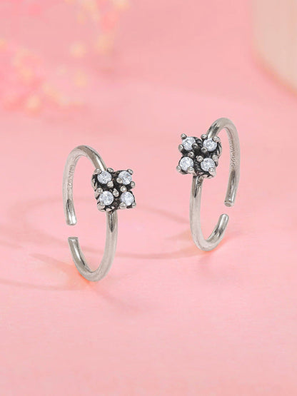 Oxidised Silver Rajni Toe Rings