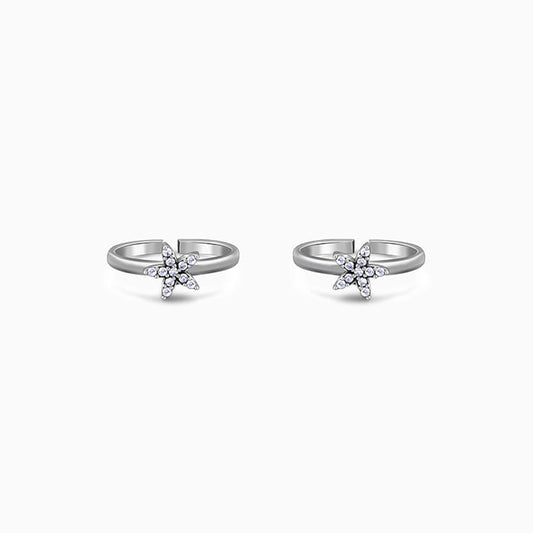 Oxidised Silver Aarya Toe Rings