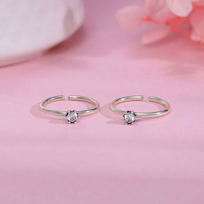 Oxidised Silver Mariam Toe Rings