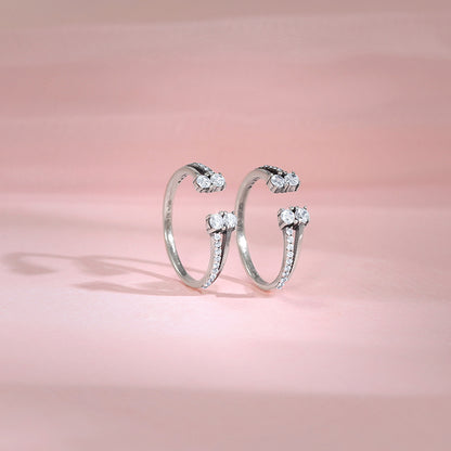 Oxidised Silver Chahat Toe Rings