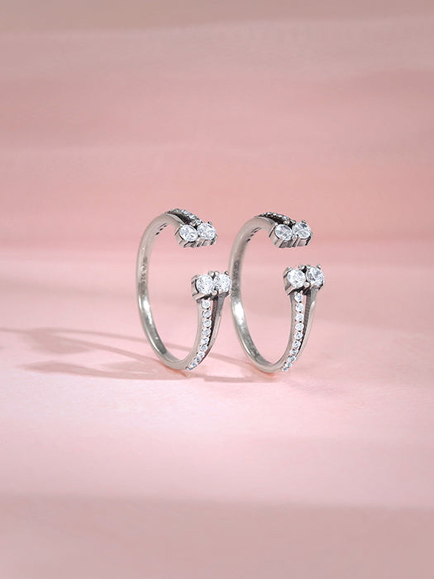 Oxidised Silver Chahat Toe Rings